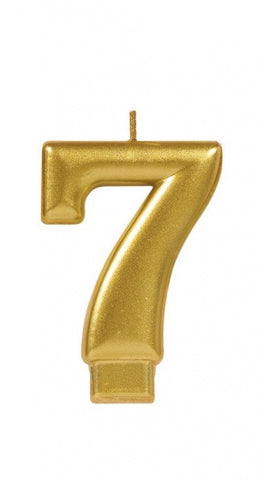 Candle - Numeral Metallic Gold #7