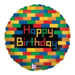 Foil Balloon 18" - Birthday Blocks  Round P1