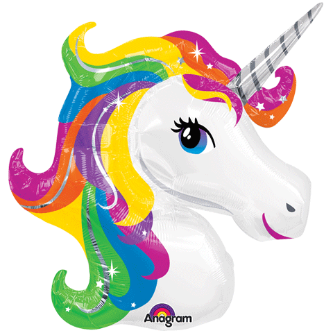 Foil Balloon Supershape - Unicorn Rainbow