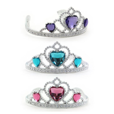 Tiara - Silver With Heart Gems Assorted