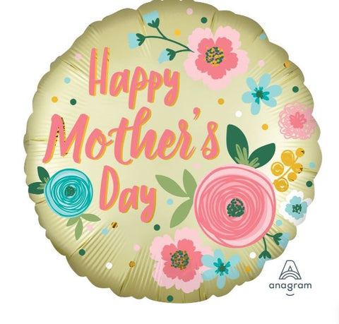 Foil Balloon 18" - Happy Mother's Day Satin Pastel Yellow