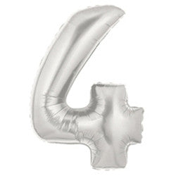 Foil Balloon Juniorloon - 4 Silver Air Filled Only