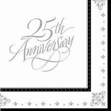 Printed Lunch Napkins 3 Ply - 25th Anniversary Pk 16
