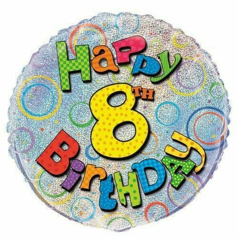 Foil Balloon 18" - Happy 8th Birthday