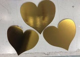 Cut Out Heart - Gold 12cm PK 3