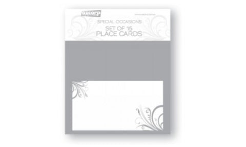 Place Cards - Silver Linework Pk 15