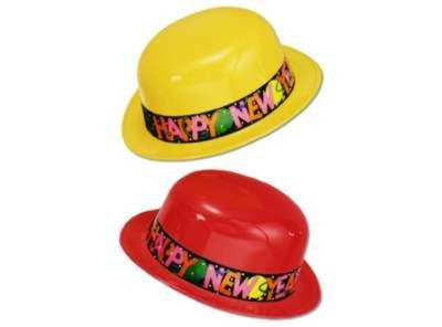 Hat - Bowler New Year Plastic Asstd