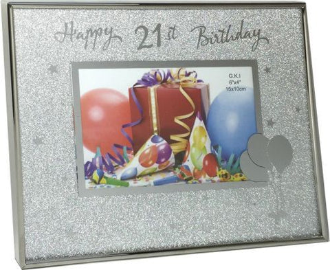 Photo Frame Birthday with Balloons 21st 6"x4"