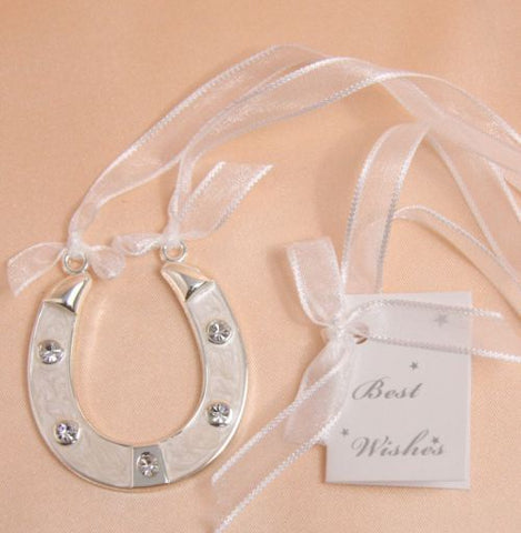 Wedding Bridal Charm - Enamel Horse Shoe