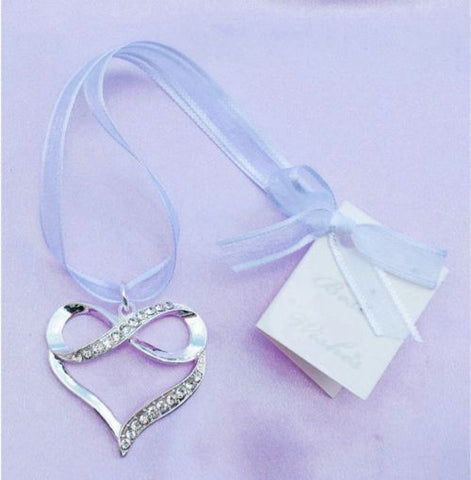 Wedding Charm - Metal Diamante Infinity Heart Bridal Charm Silver