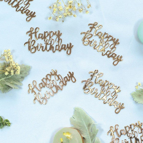 Confetti Scatters - Happy Birthday (Metallic Rose Gold) 10PCS