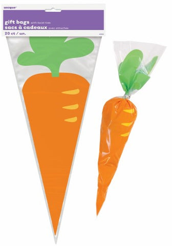 Cone Loot Bags - Cone Cello Bags  Carrot Pk20