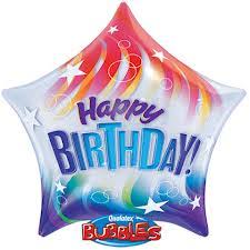 Bubble Balloon 22" - Happy Birthday Colorful Stripes