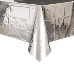 Table Cover Rectangle - Silver Foil