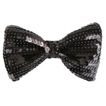 Bow Tie - Sequin Black (L)