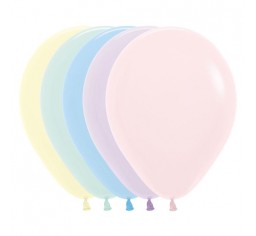 12" Pastel Latex Balloon - Pastel Matte Assorted Loose ( Uninflated )