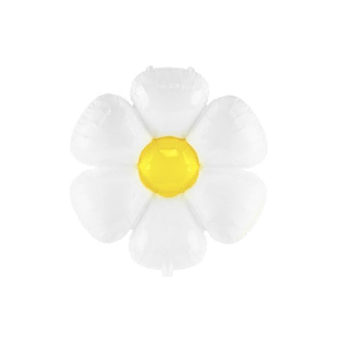 Foil Balloon Supershape - Glossy White Daisy with Yellow 97cm x 103cm