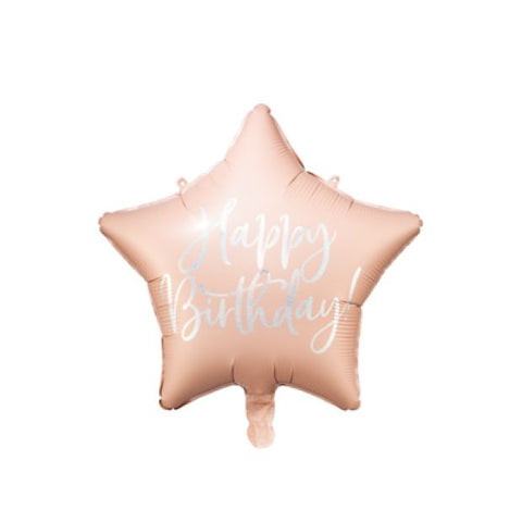 Foil Balloon16" - Foil Glossy Star Happy Birthday Pastel Pink