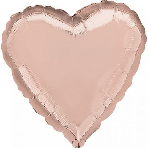 Foil Balloon 18" - Heart Metallic Rose Gold