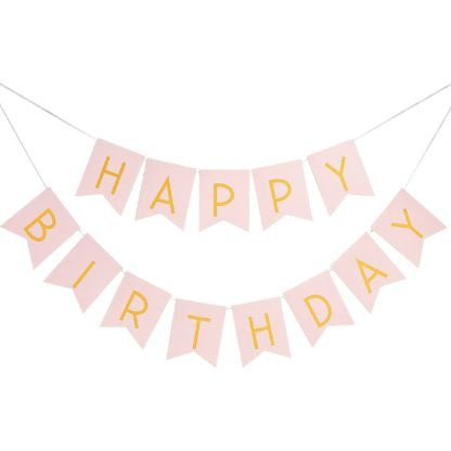 Paper Banner - Ligth Pink H' Birthday Bunting