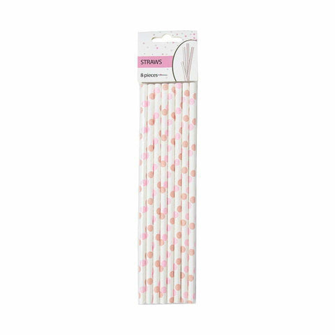 Paper Straws - Baby Pink Pk8