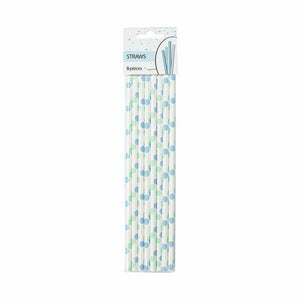Paper Straws - Baby Blue Pk8