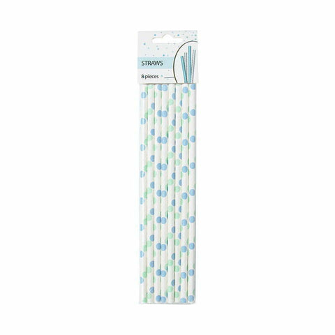 Paper Straws - Baby Blue Pk8