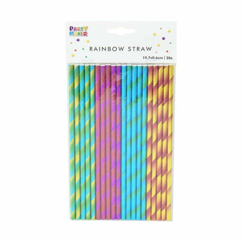 Paper Straws - Rainbow Straw Pk20