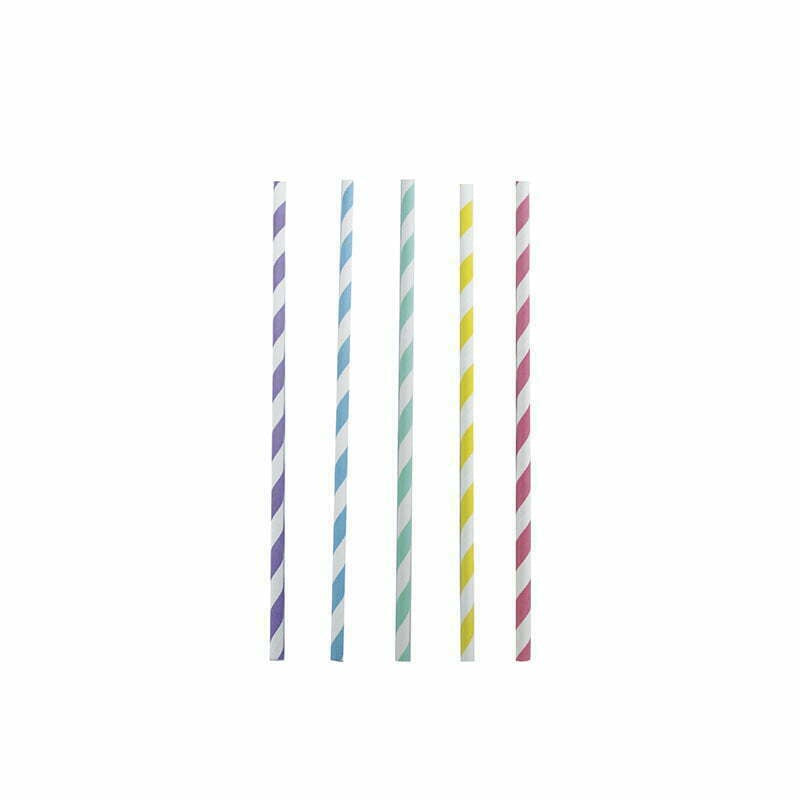 Paper Straws - Pastel Mixed Colour Pk50