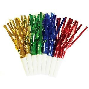 Streamer Blowouts - 8pcs Colourful Party Streamer Blow Outs  Rainbow