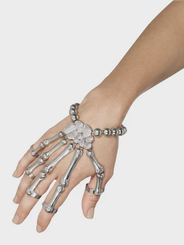 Skeleton Hand Bracelet - Day of the Dead Silver Skeleton Bone