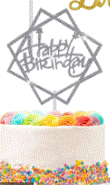Cake Topper - H Birthday Sliver Colour SQ