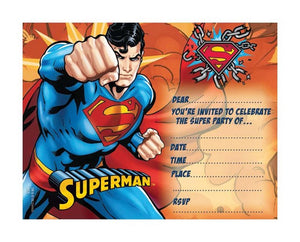 Invites - Superman Invitation Pk 8