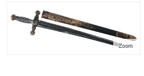 Knight Sword with Sheath - Wood & Stone Look 75cm