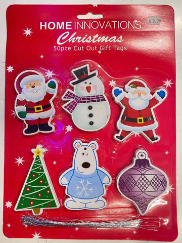 Gift Tags - Christmas Shapes Pk 50