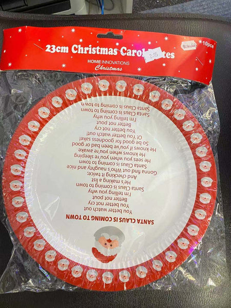 Printed Dinner Plates - Christmas Carol Asstd